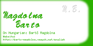 magdolna barto business card